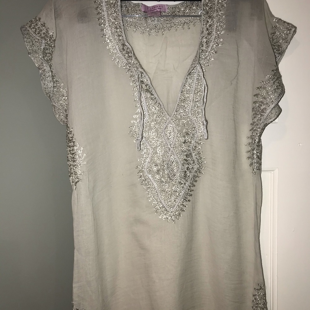 Calypso St. Barth Silver Beaded Tunic